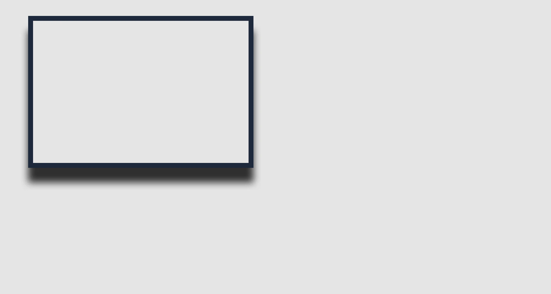 Rectangle with zero fill showing only its stroke outline and drop shadow