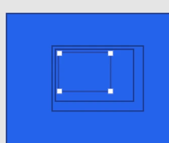 End state: the transform widget bounding the selected inner leaf after picking it from the Select layer submenu.