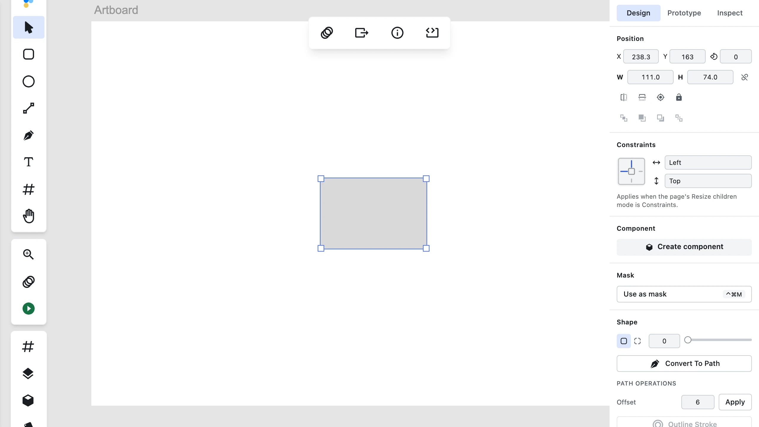 Final frame of the drawing animation showing the completed rectangle with active transform bounding box.