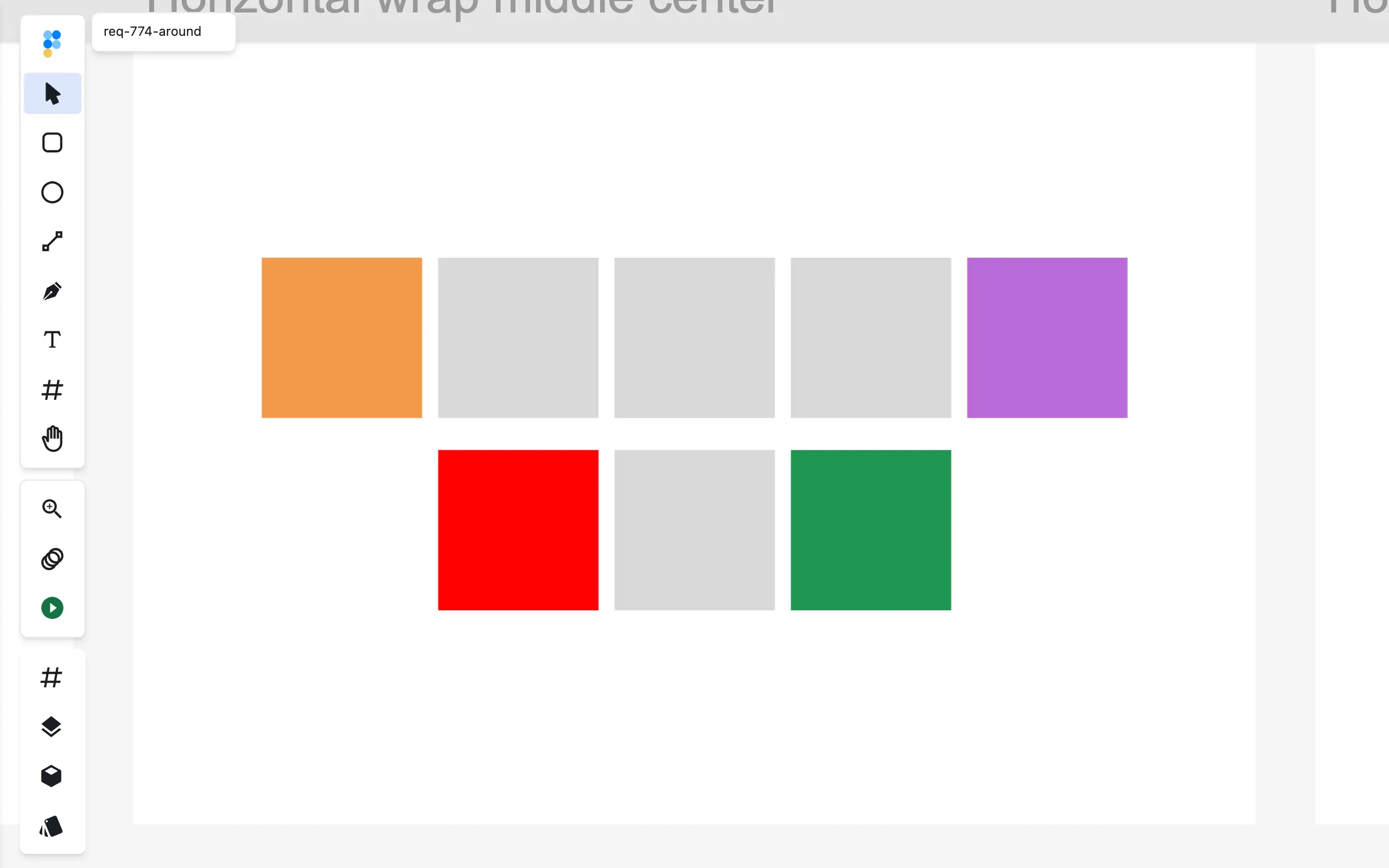 Figpea editor showing an imported Figma frame whose children keep their space-between spacing.