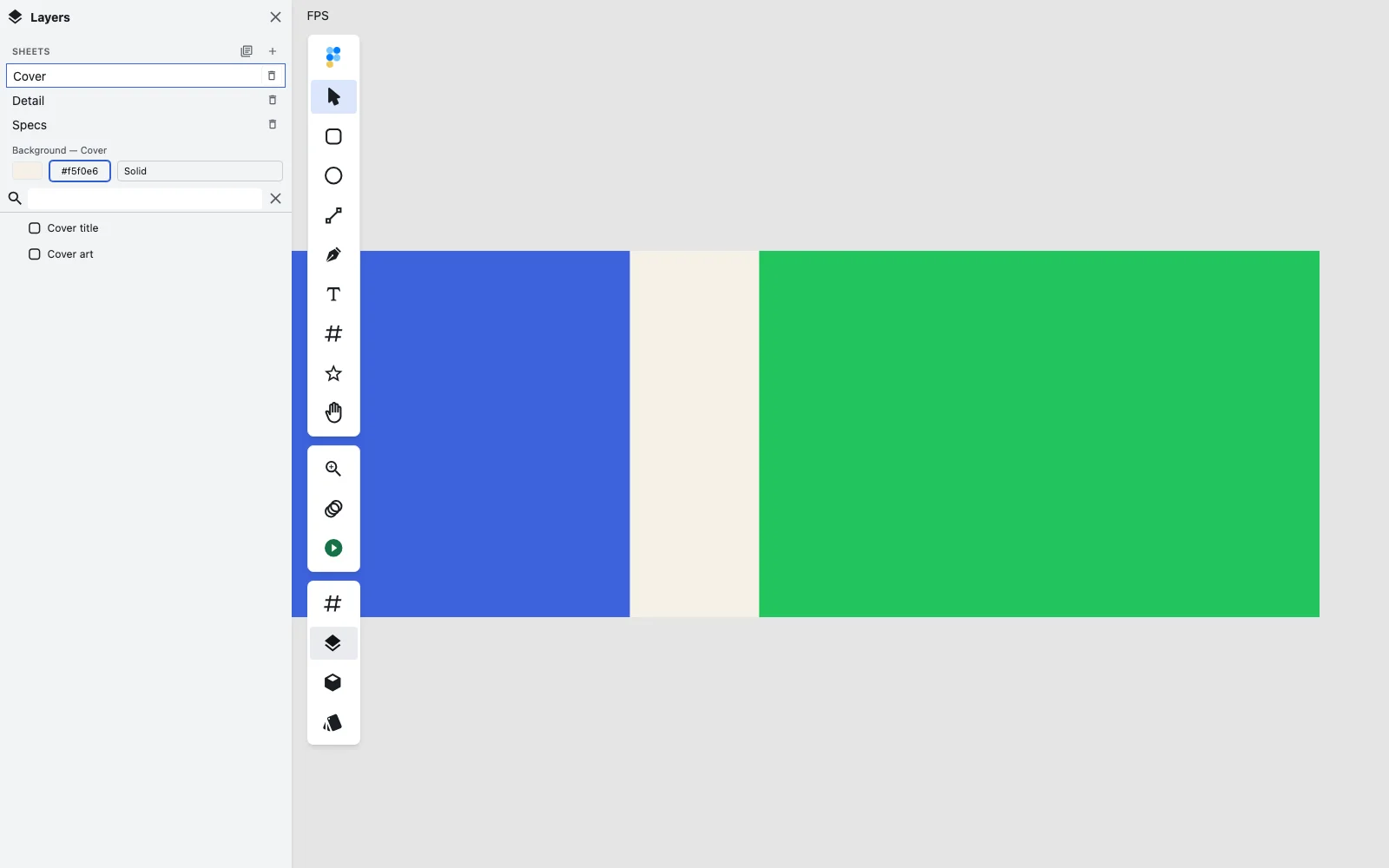 The Background block under the sheet list, labelled with the sheet it edits, showing a solid fill value and the Solid type selected.