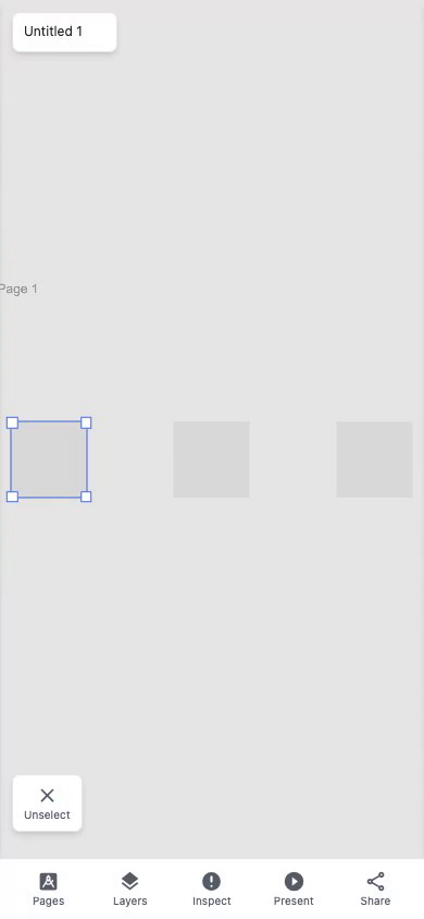 Pinch-zooming in Figpea's mobile viewer scales the canvas about the gesture midpoint without altering the layer selection