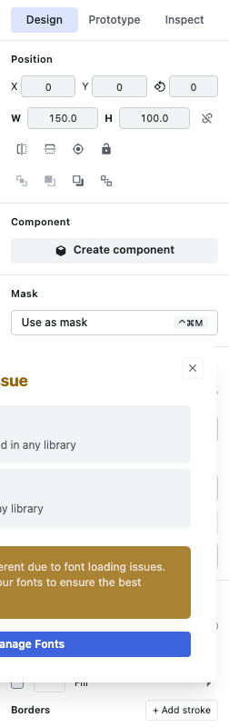 Animated demonstration of switching between Design, Prototype, and Inspect tabs in Figpea's inspector panel